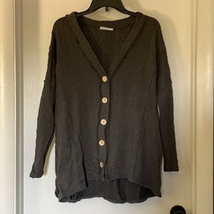 Charcoal Gray Oversized Sweater Tunic